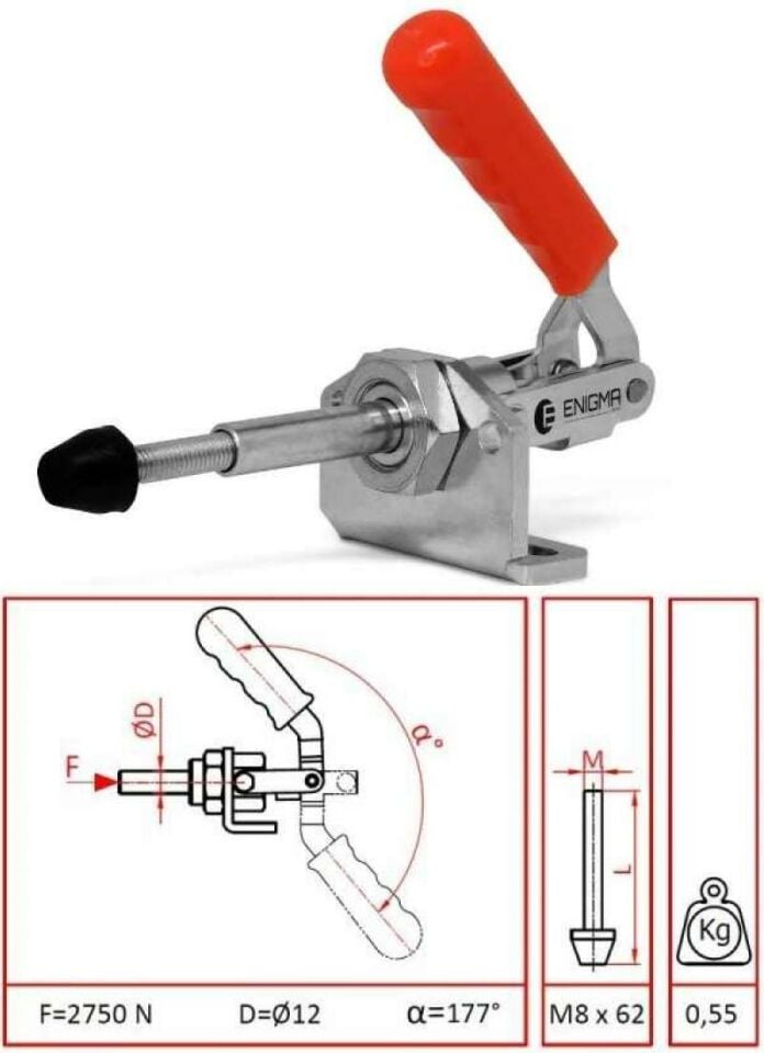 Yatay Taban Klemp  16008Y İtme Çekme Çırak