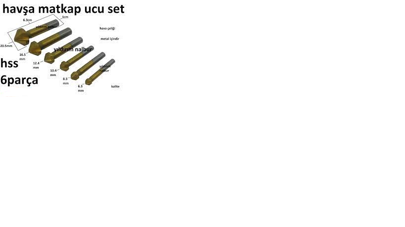 Havşa Matkap Uç 90° Set 6 Parça