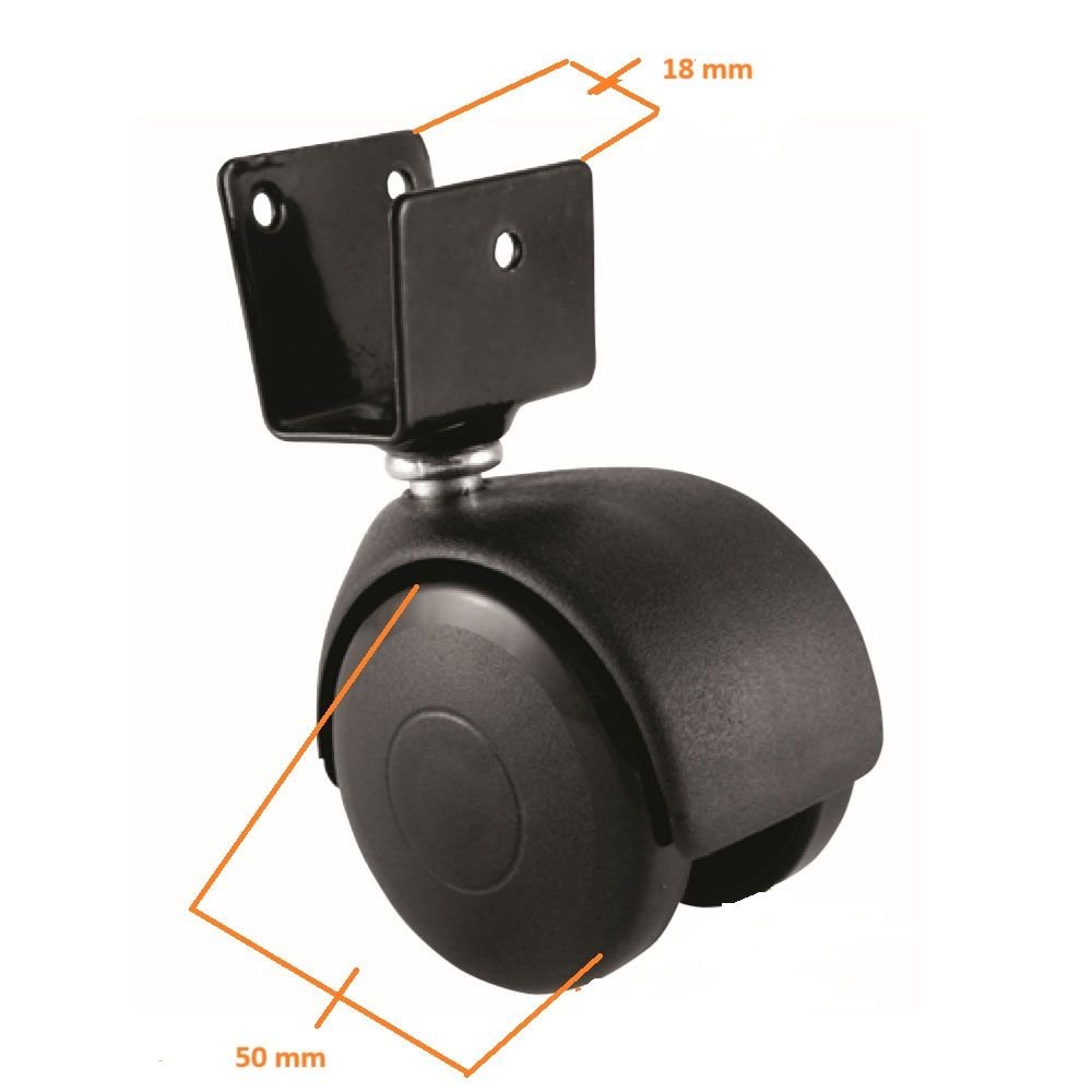Mobilya Tekeri U Parçalı 50MM