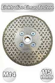 Elmas Testere Çift Yüzey Flanşlı M14*115 mm