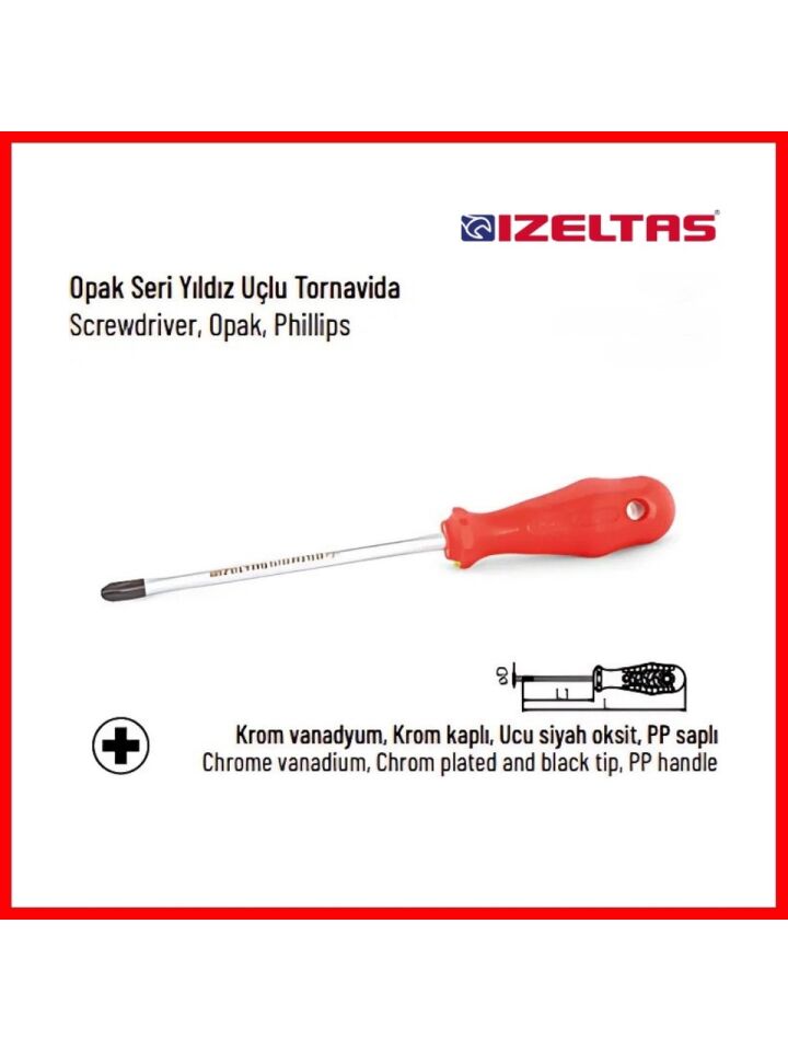 İzeltaş 4,5*80 Yıldız Tornavida Opak 4320