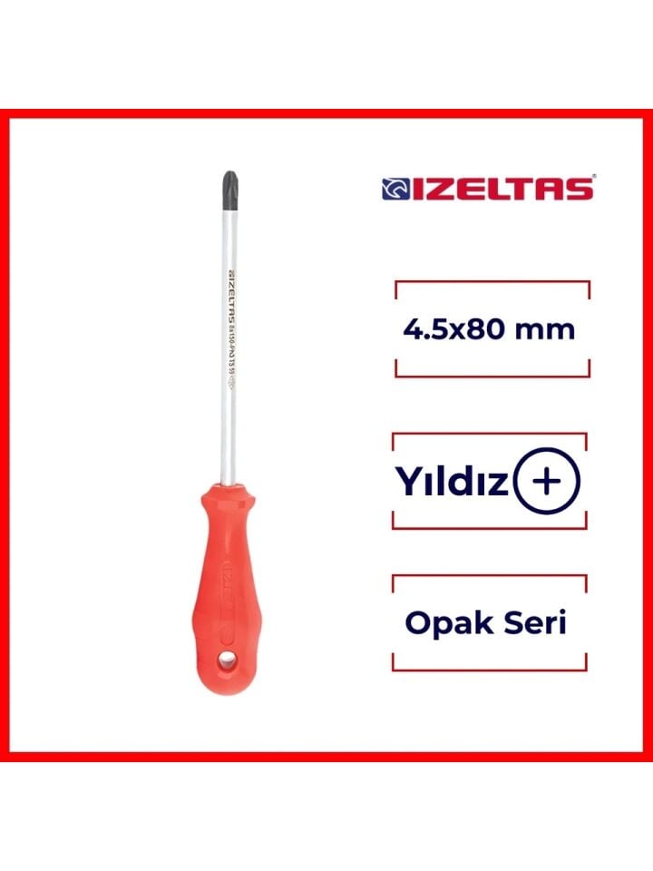 İzeltaş 4,5*80 Yıldız Tornavida Opak 4320