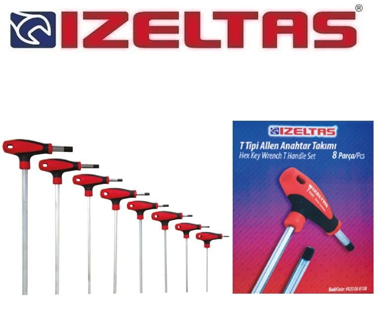 İzeltaş 8li T Alyan Anahtar Takımı