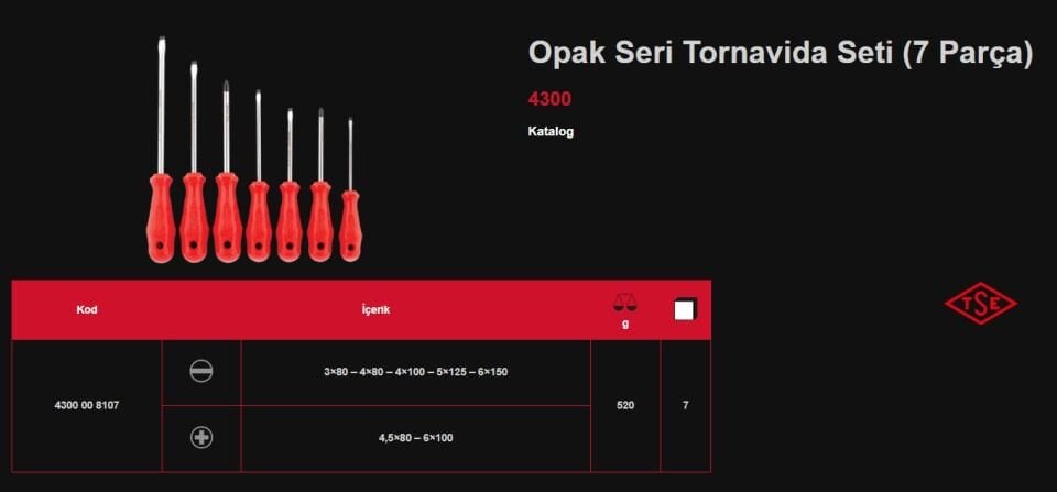 Izeltaş Opak Seri Yıldız Ve Düz Tornavida Seti 7 Parça