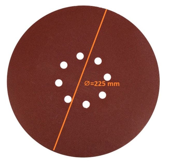 Cırt Zımpara 225 mm 8 Delikli
