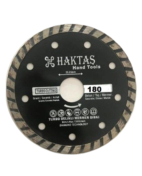 Elmas Testere Turbo Kesici 180 mm Haktaş