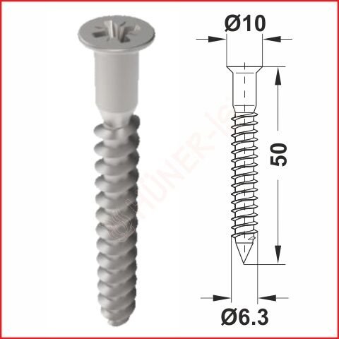 Kabin Vidasi Yildiz Bas Sivri Uç 6,3x50