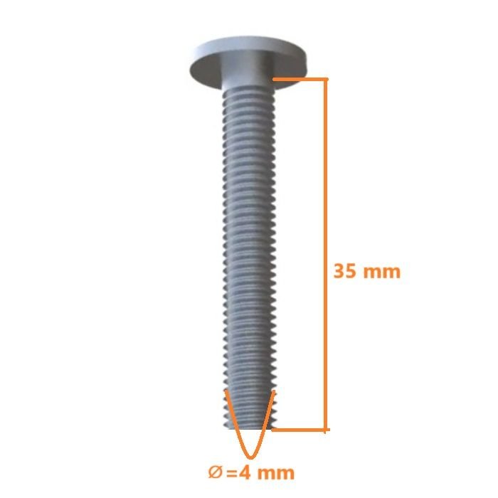 Mobilya Kulp Vidası M4 M4x35 - 100 Adet
