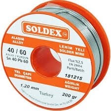 Lehim Teli Soldex 40/60 Sn40 Pb60 1,2 mm 500 gr