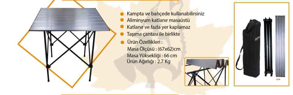Alüminyum Kamp Masası