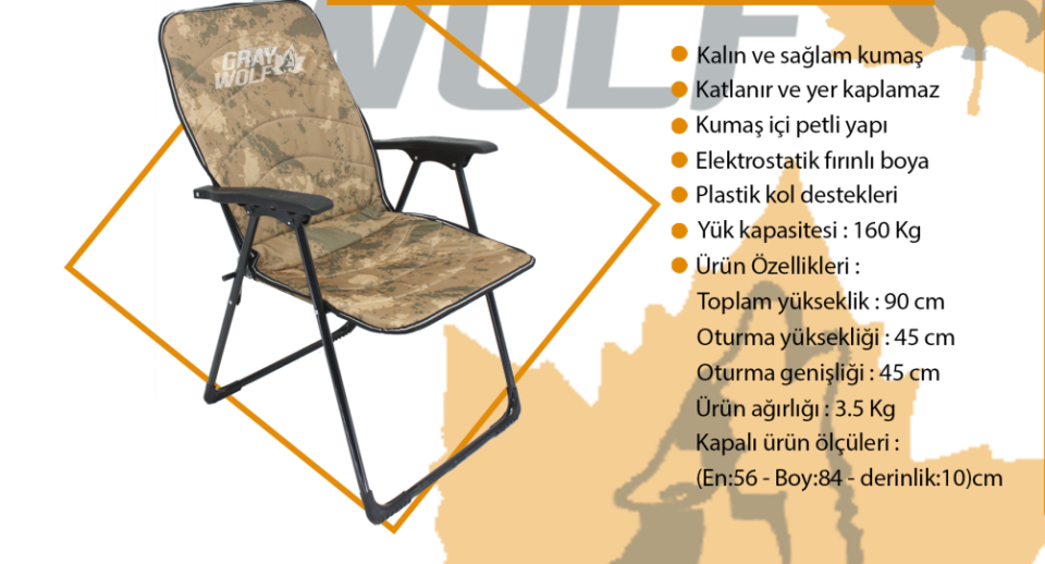 Kollu Petli Kamp Sandalyesi 2'li