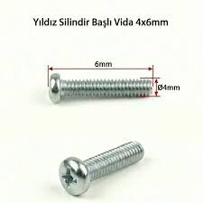 M4 Yıldız Silindir Başlı (YSB) Metrik Vida [1000 Adet]