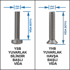 M6 YHB Metrik Havşa Başlı Vida DIN 965 (100Adet)