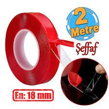 Çift Taraflı Şeffaf Silikon Bant 18MM*2 Metre