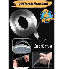 Çift Taraflı Şeffaf Silikon Bant 18MM*2 Metre