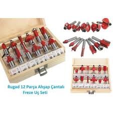 Freze Uç Seti 12 Parça 6 mm Sap-Ahsap Kutulu