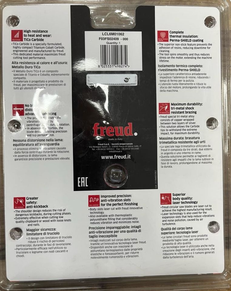 Freud  Ahşap Testere Bıçağı 165,1*1,7*20 Z24